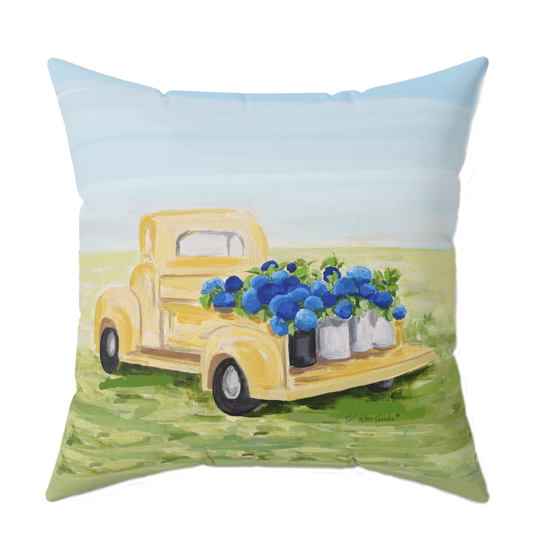 Flower Truck Hydrangea Pillow, Pillow Cover