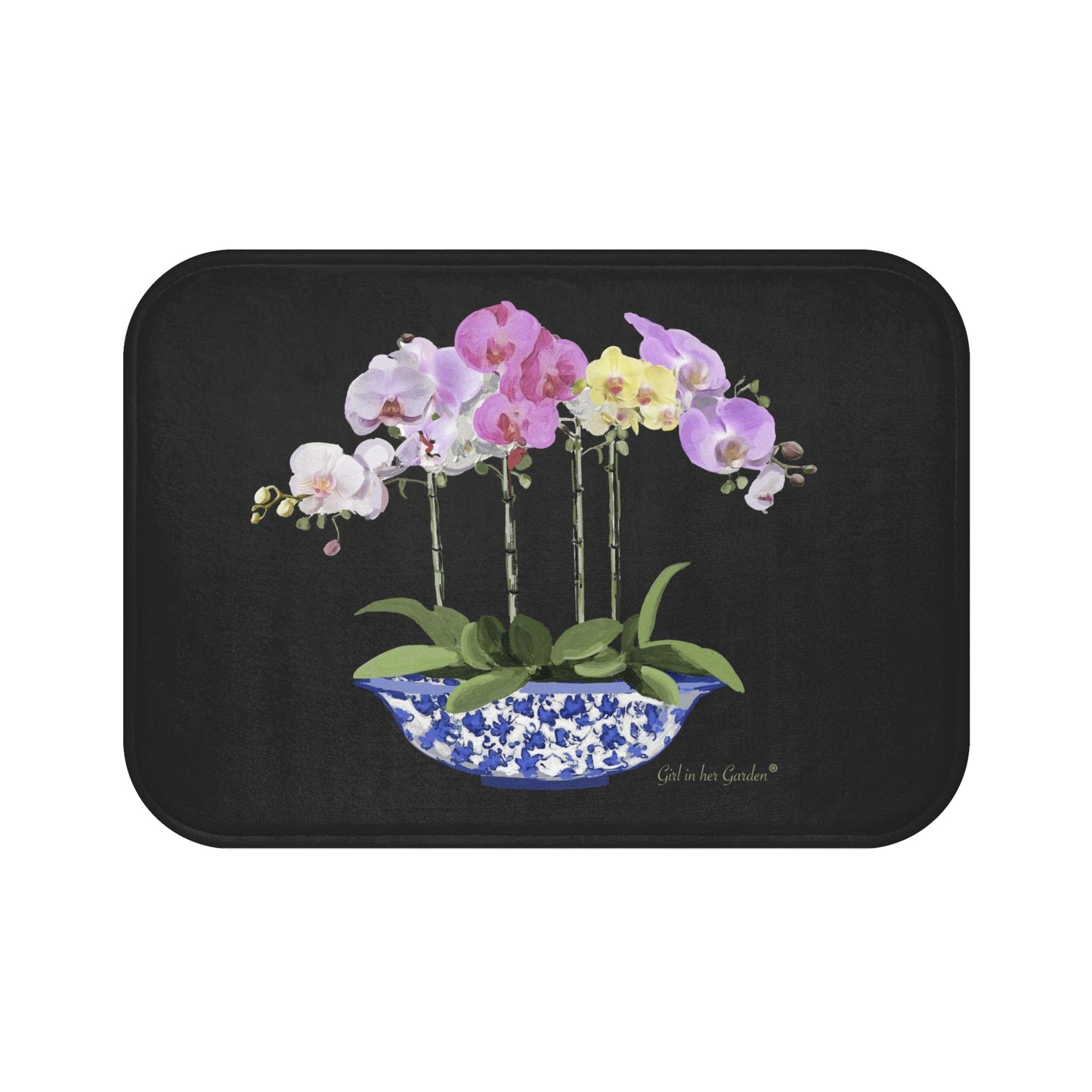 KItchen, Bath  Cushion Mat, Black Orchid Planter