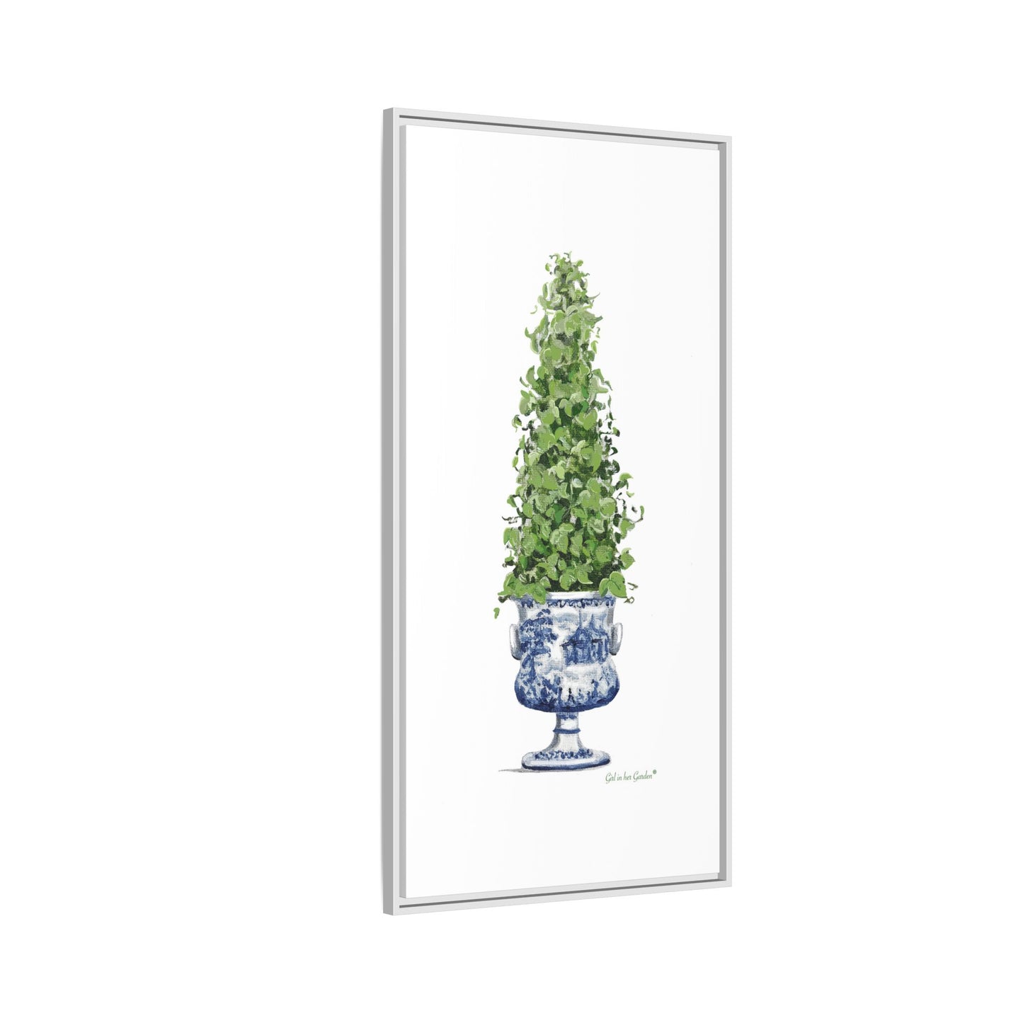 Chinoiserie Topiary Tree, Framed Canvas
