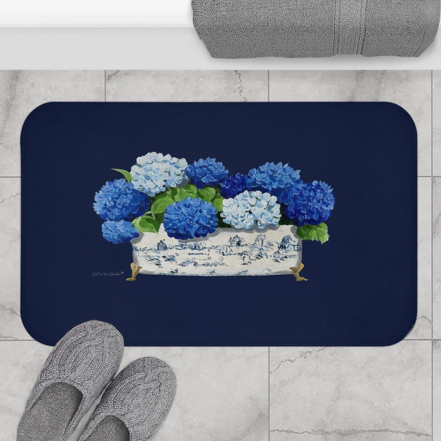 Kitchen, Bath Cushion Mat, Hydrangea Variety
