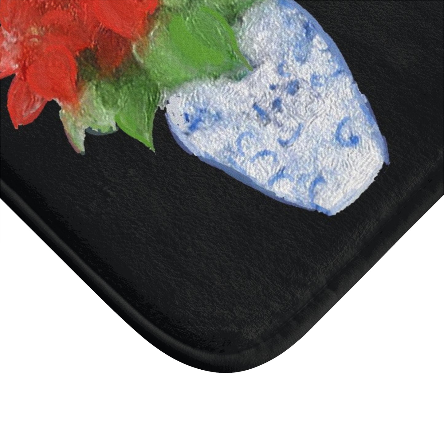 Kitchen, Bath Cushion Mat, Christmas Trio Black