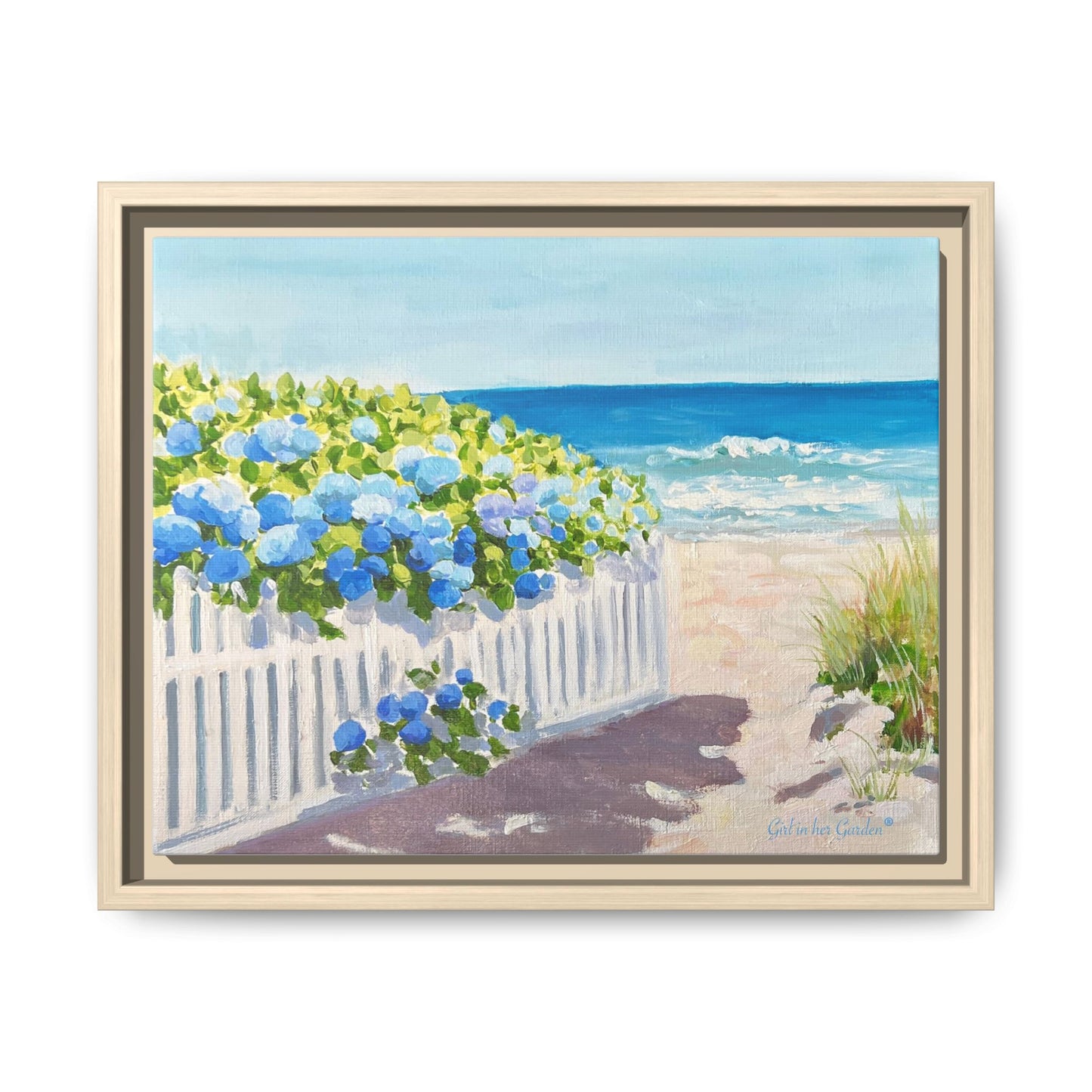 Coastal Hydrangeas on a Beach Path