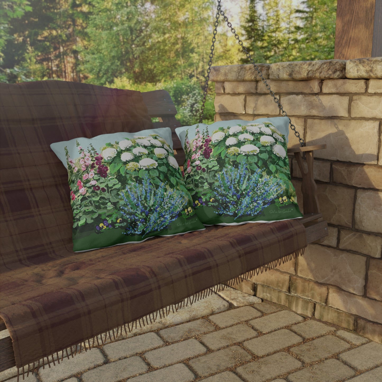 Hydrangea Garden Outdoor Pillows