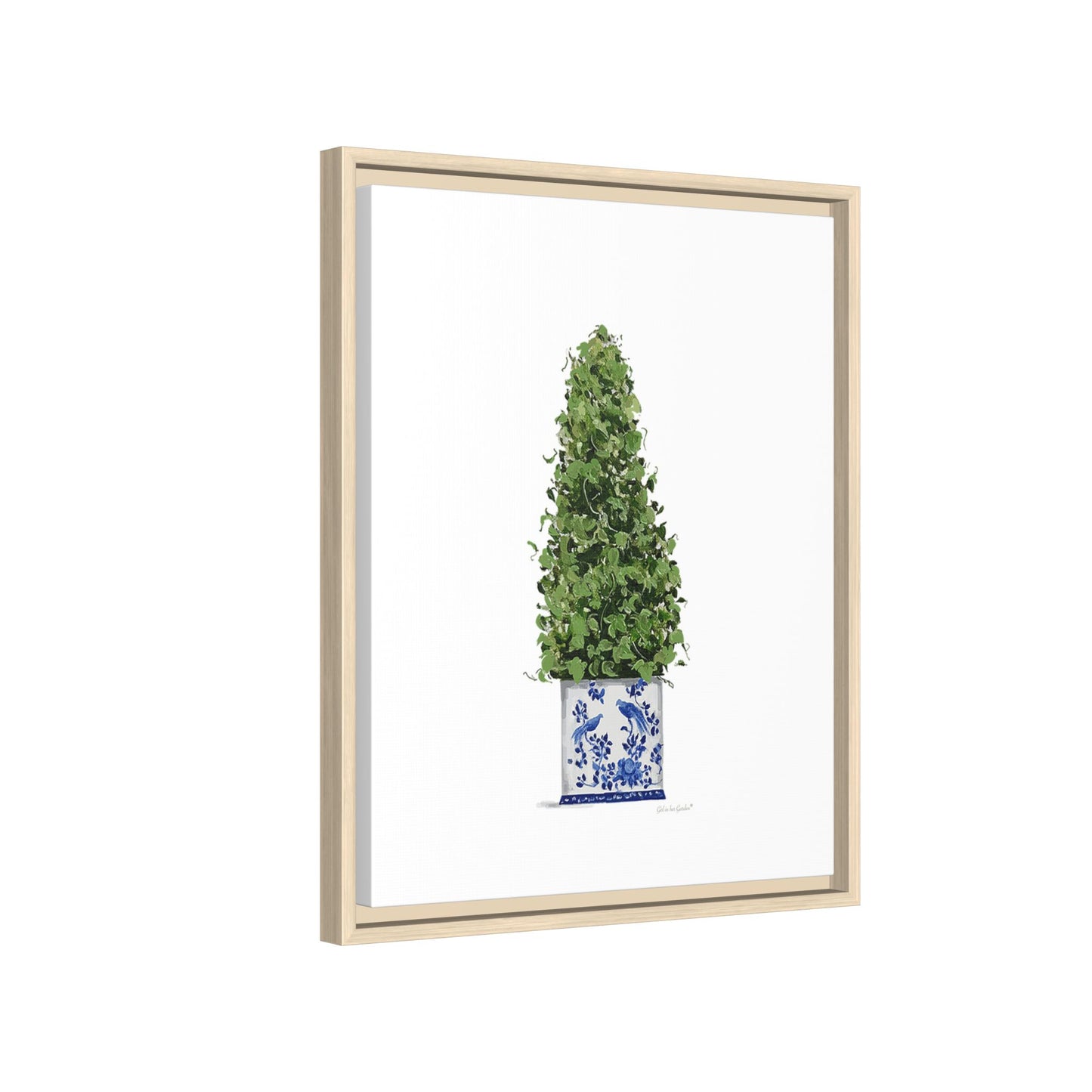 Chinoiserie Topiary Tree, Framed Canvas