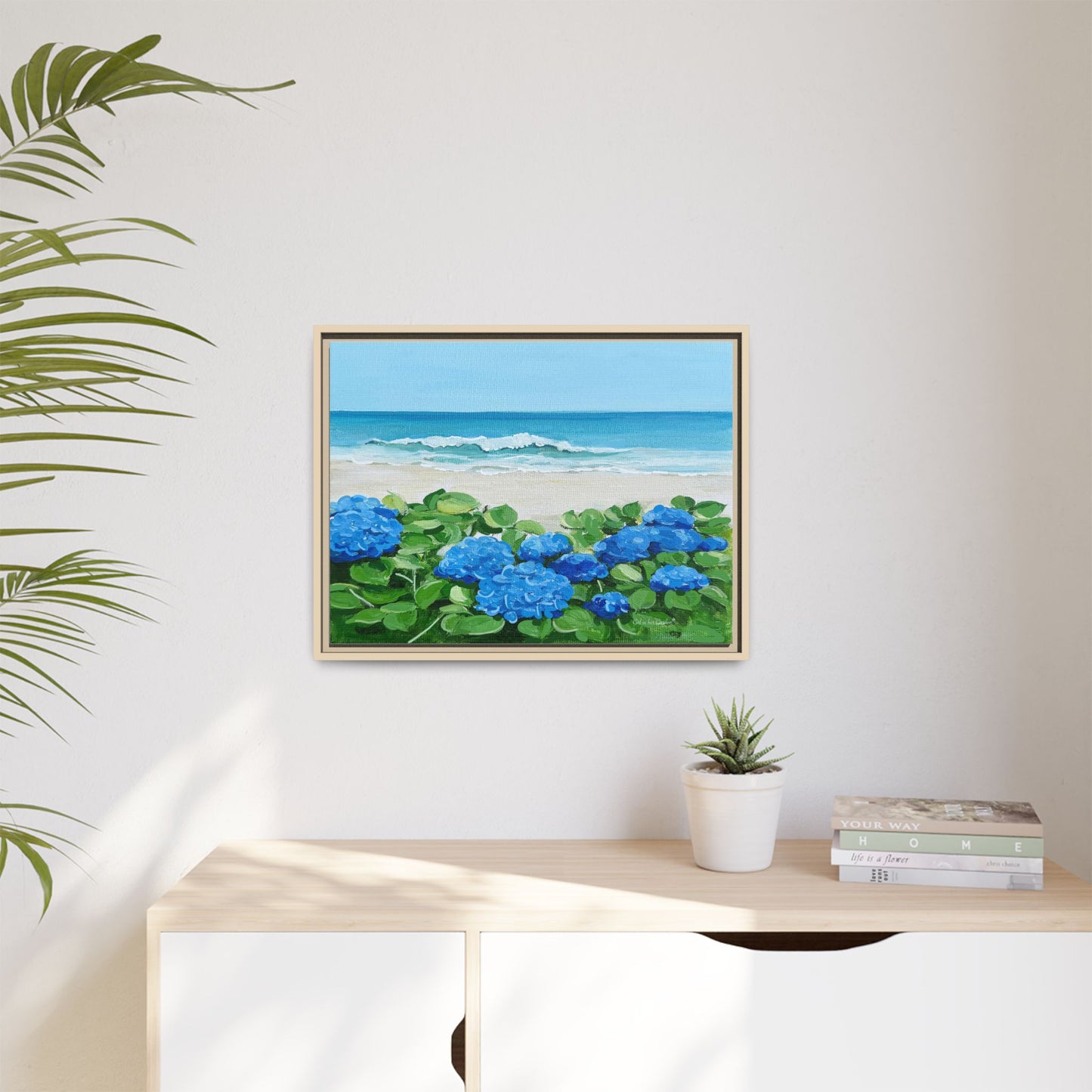 Blue Hydrangeas by the Beach