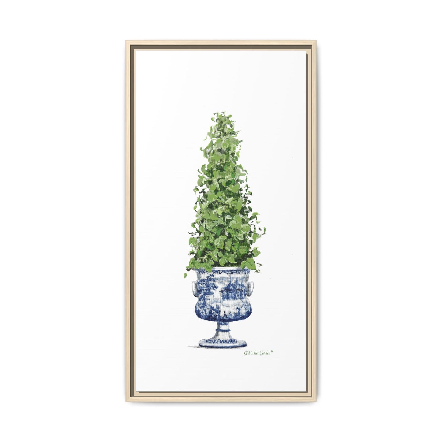 Chinoiserie Topiary Tree, Framed Canvas