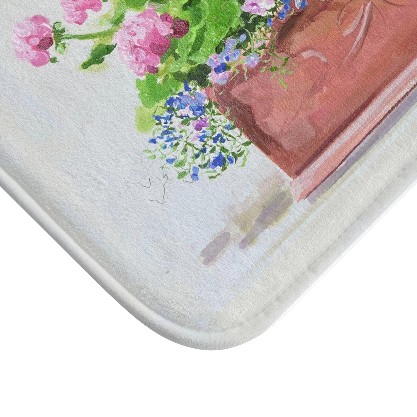 Kitchen, Bath Cushion Mat, Pink Geraniums