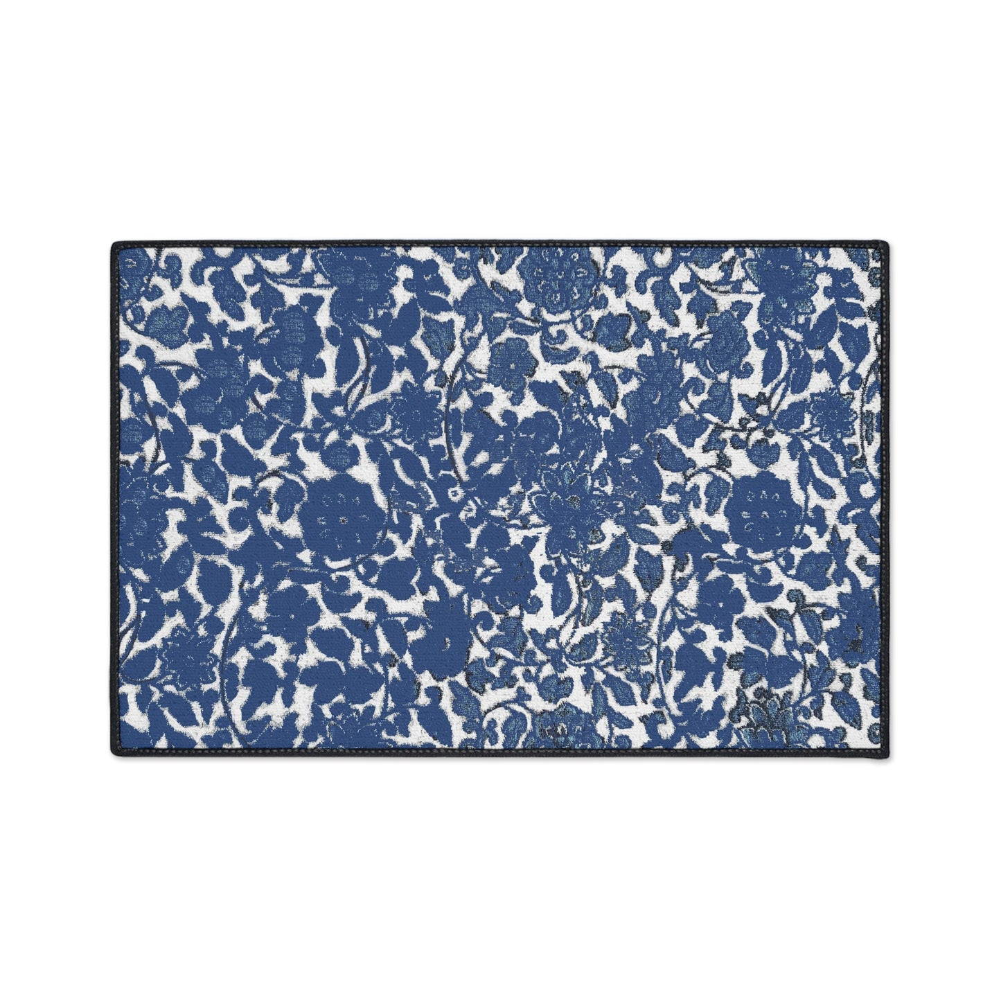 Blue Chinoiserie Rubber Floor Mat