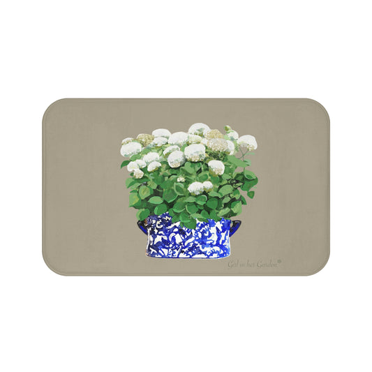 Kitchen, Bath Cushion Mat, Beige Annabelle Blue & White Planter