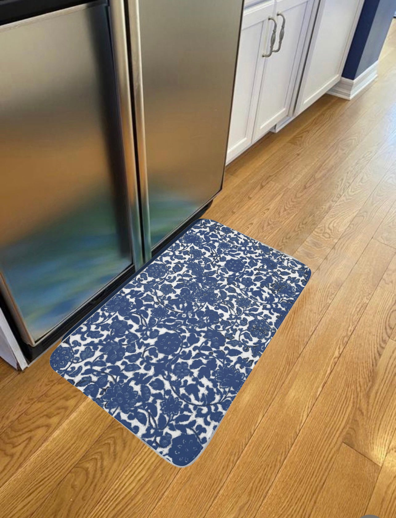 Kitchen, Bath Cushion Mat, Blue Chinoiserie