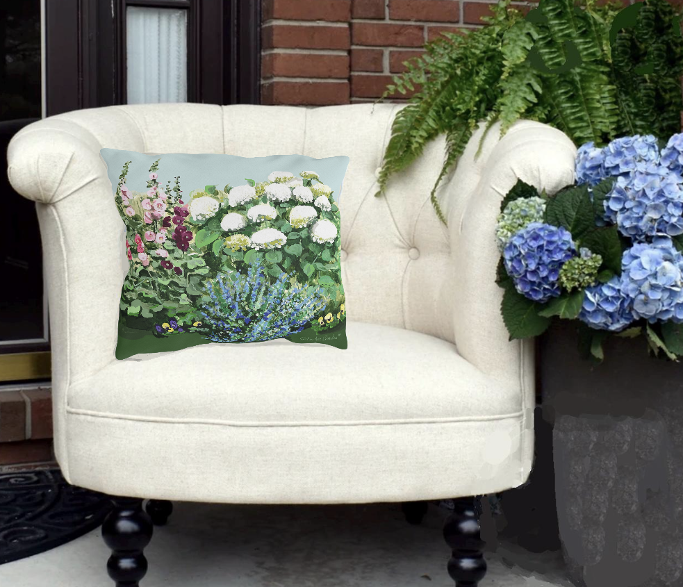 Hydrangea Garden Outdoor Pillows