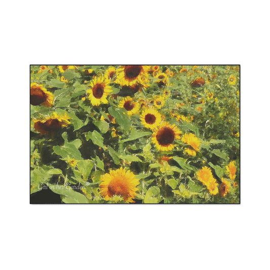 Sunflower Field Rubber Floor Mat