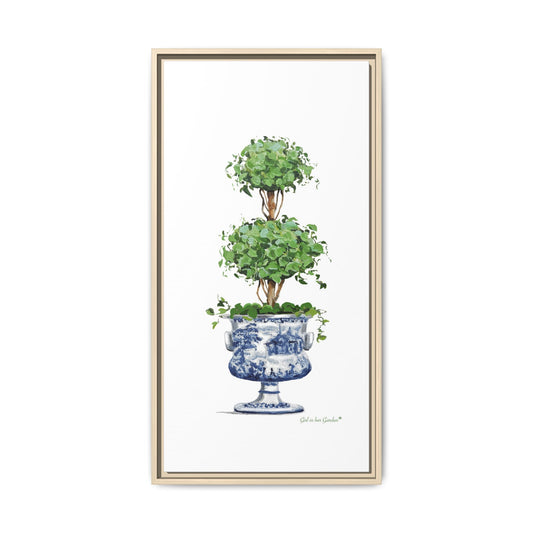 Double Topiary Tree, Framed Canvas