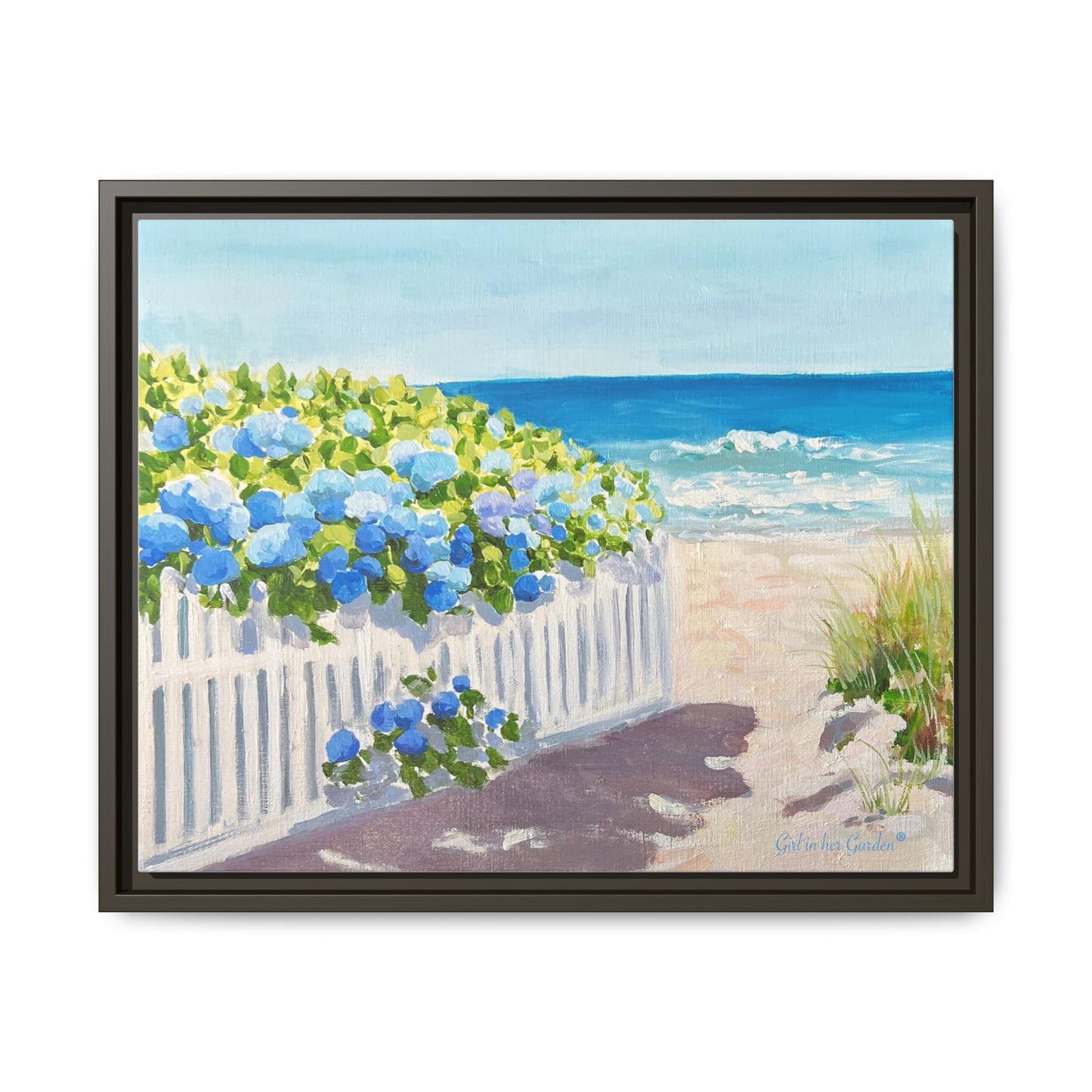 Coastal Hydrangeas on a Beach Path