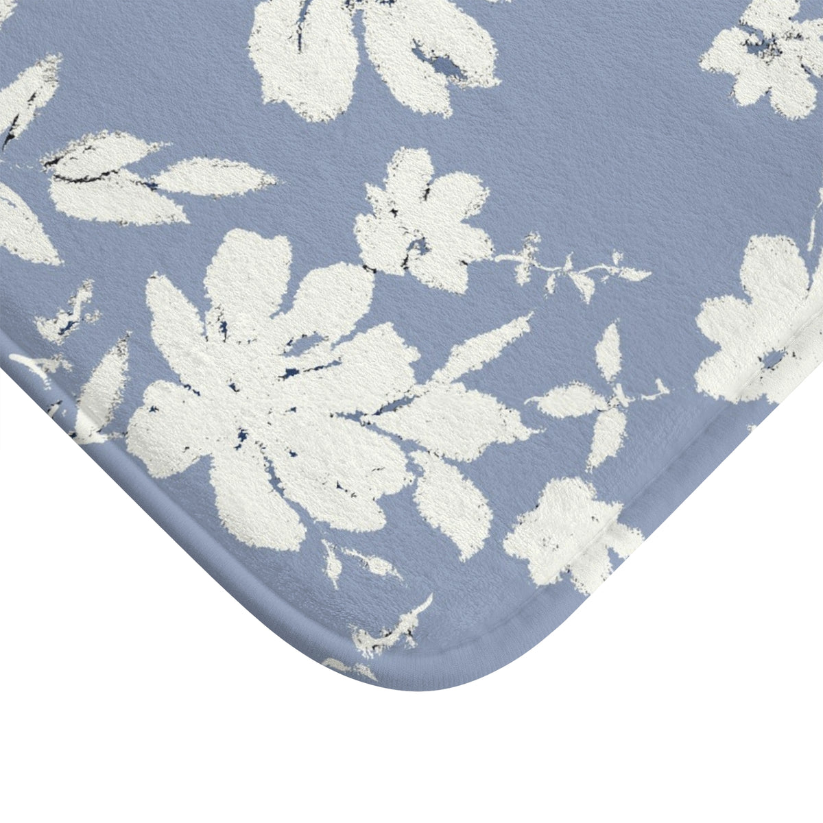 Light Blue Botanical Kitchen & Bath Cushion Mat