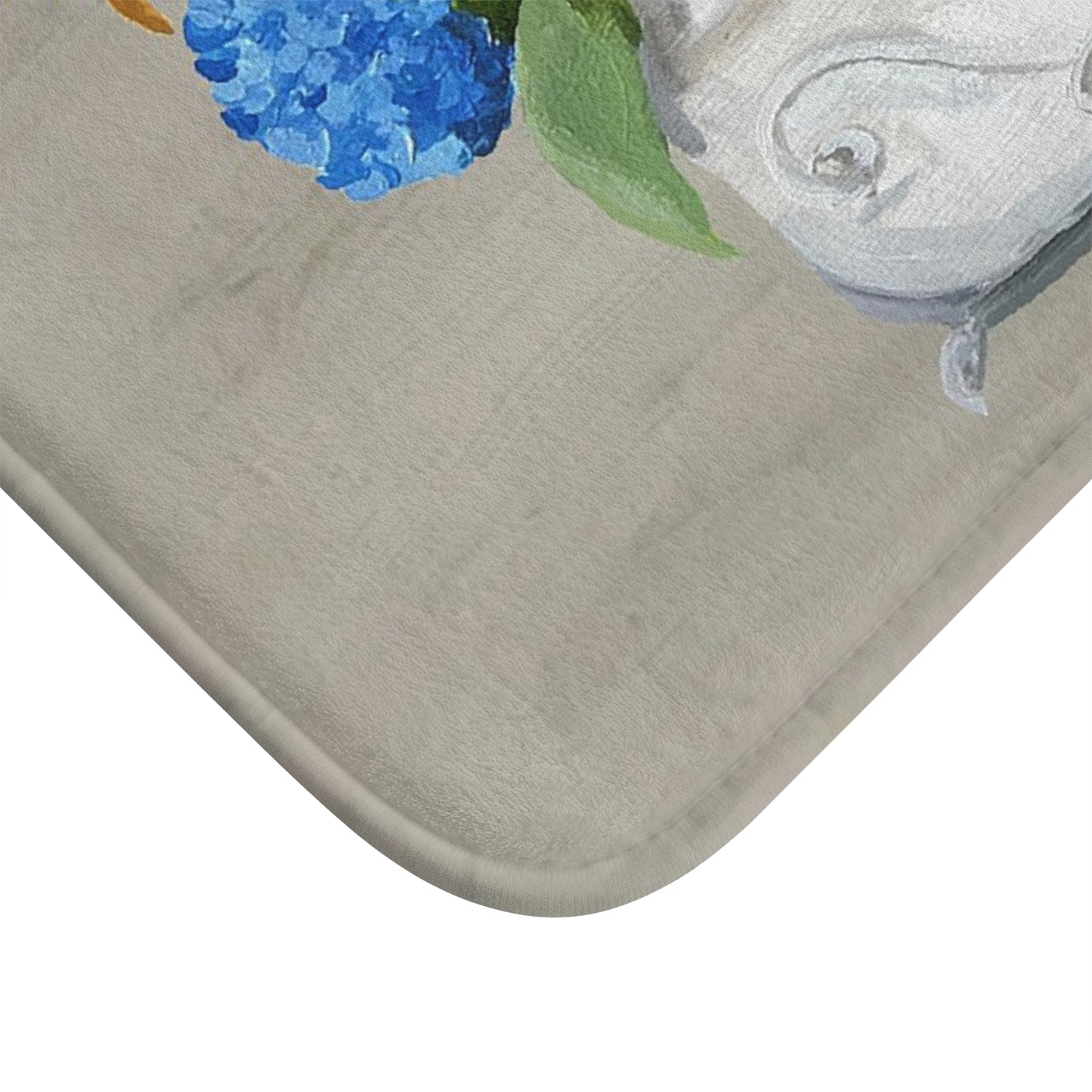 Kitchen, Bath Cushion Mat, Beige Sunflowers & Hydrangeas Planter