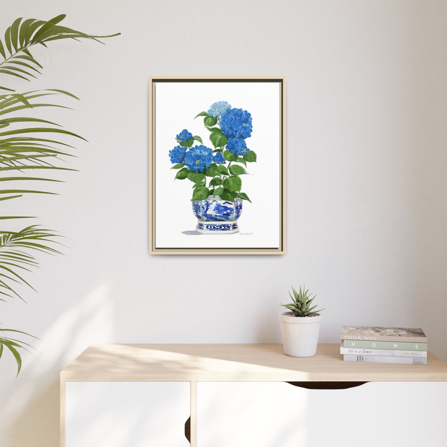 Nikko Blue Hydrangeas, Framed Canvas
