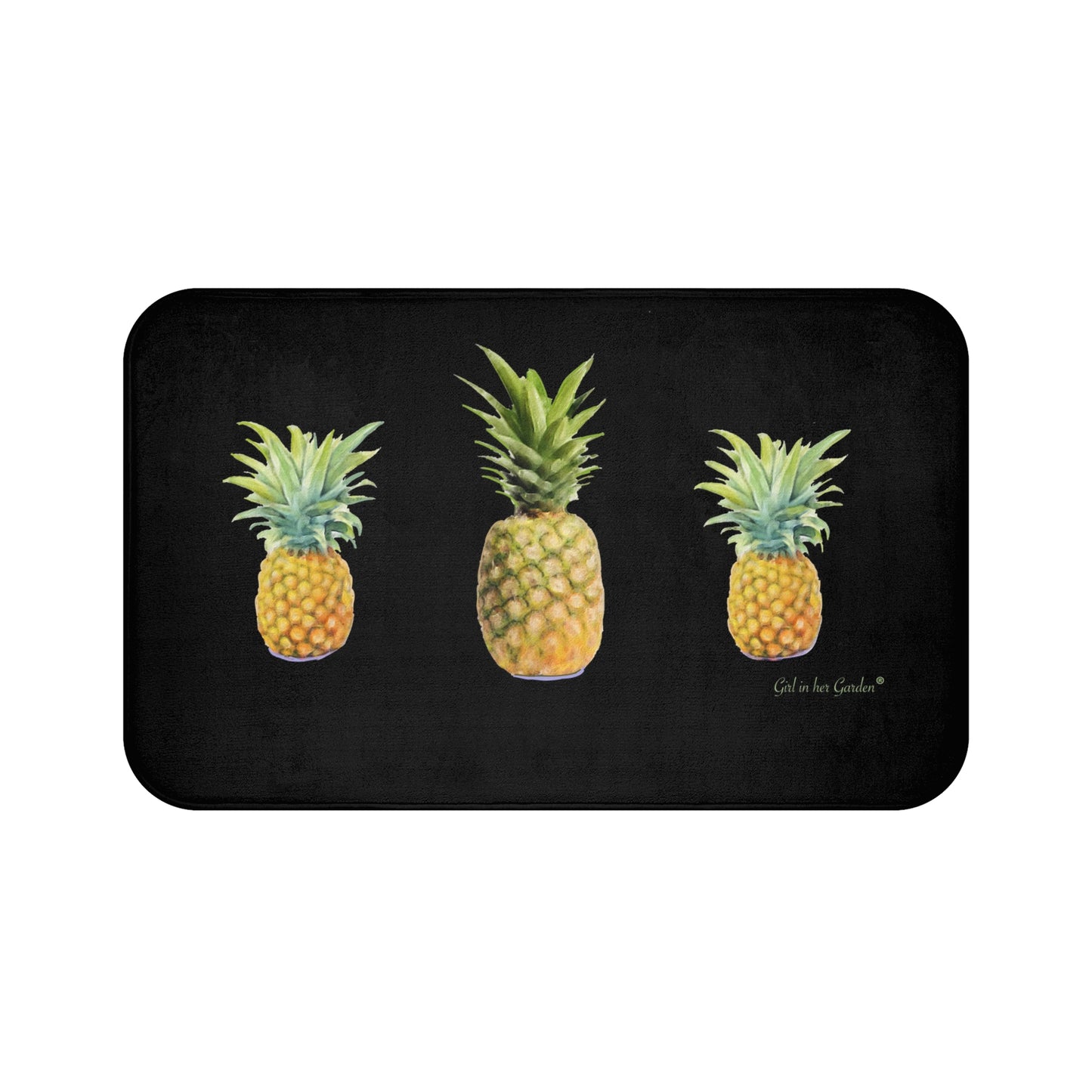 Kitchen,Bath Cushion Mat, Painted Pineapples
