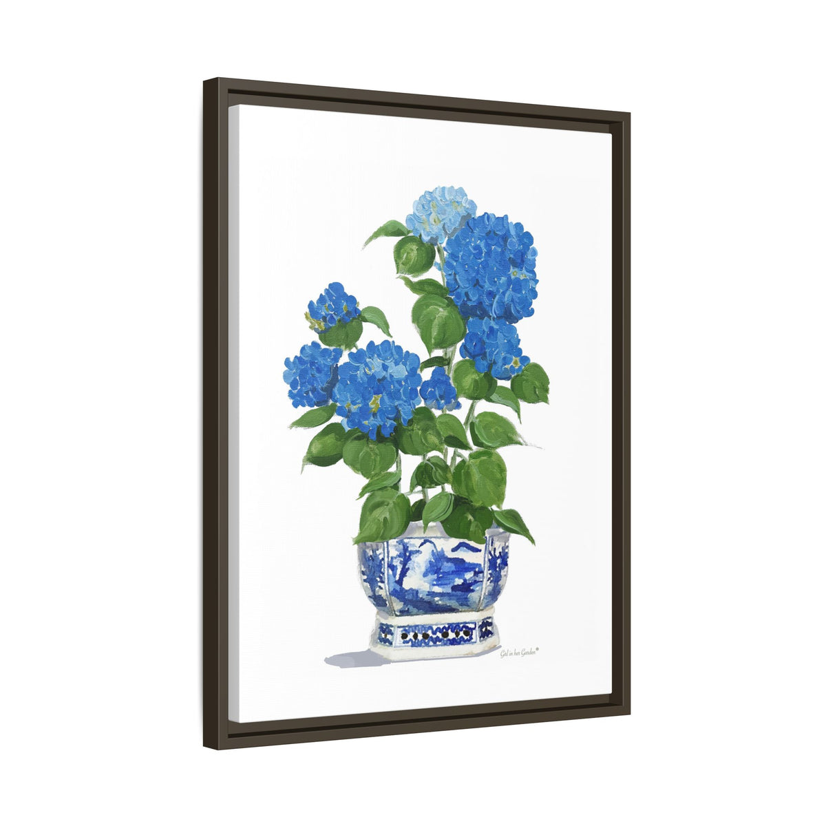 Nikko Blue Hydrangeas, Framed Canvas