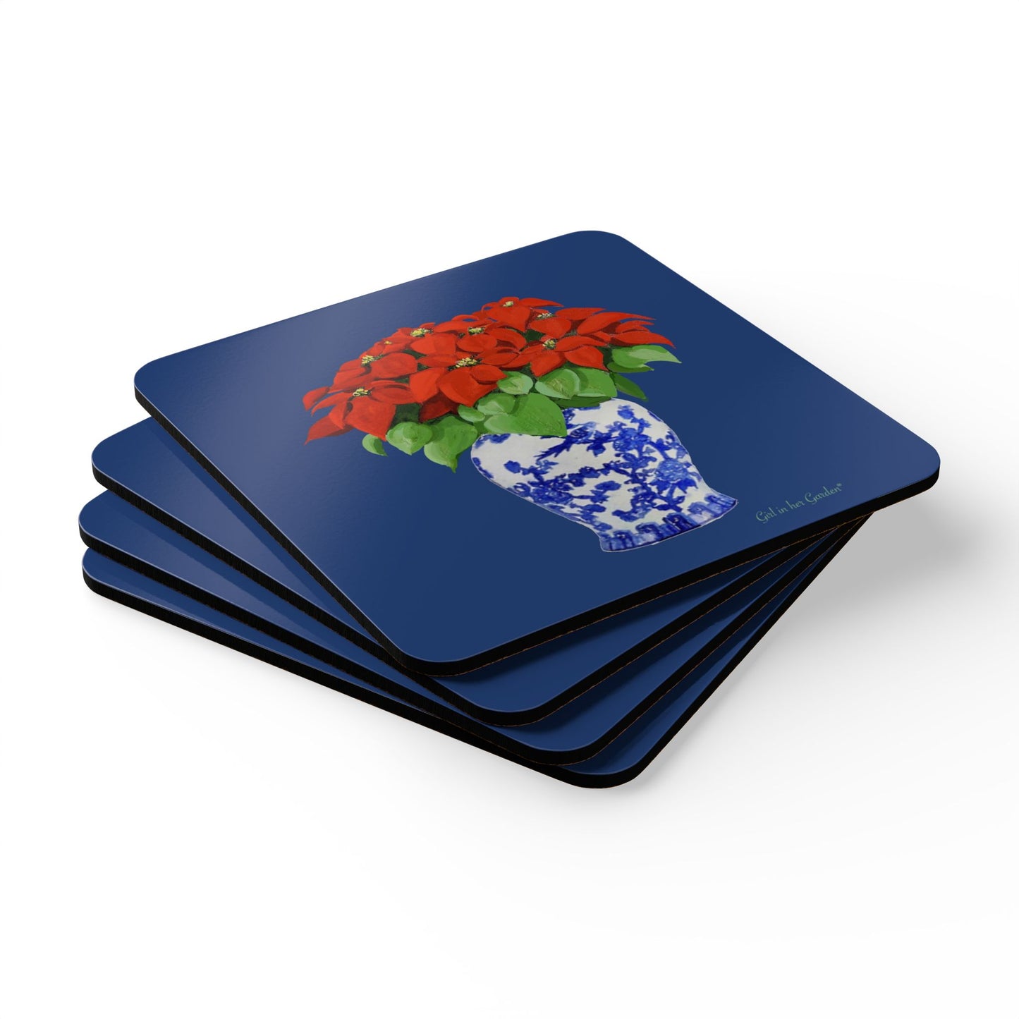 Blue Christmas Chinoiserie Coasters