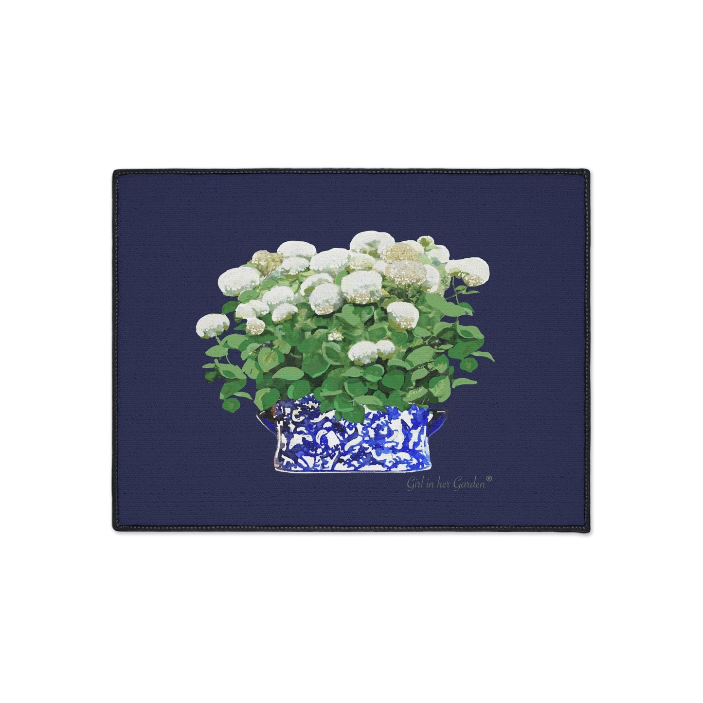 Navy Annabelle Planter Rubber Floor Mat