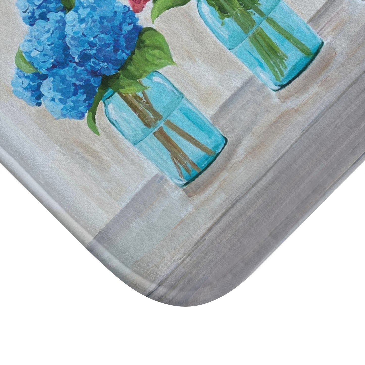 Kitchen, Bath  Cushion Mat, Floral Mason Jars