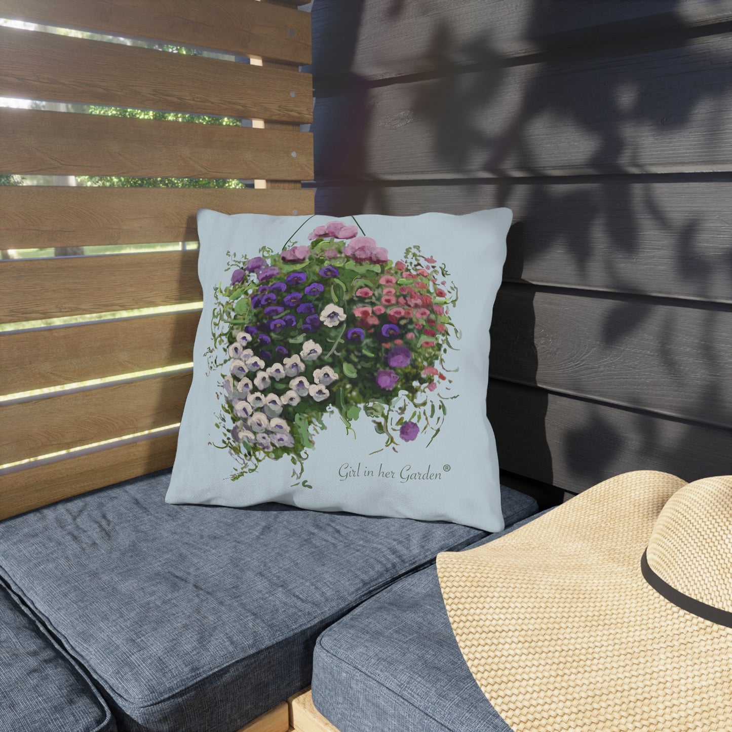 Hanging Basket Outdoor Pillow, Pillow Cover