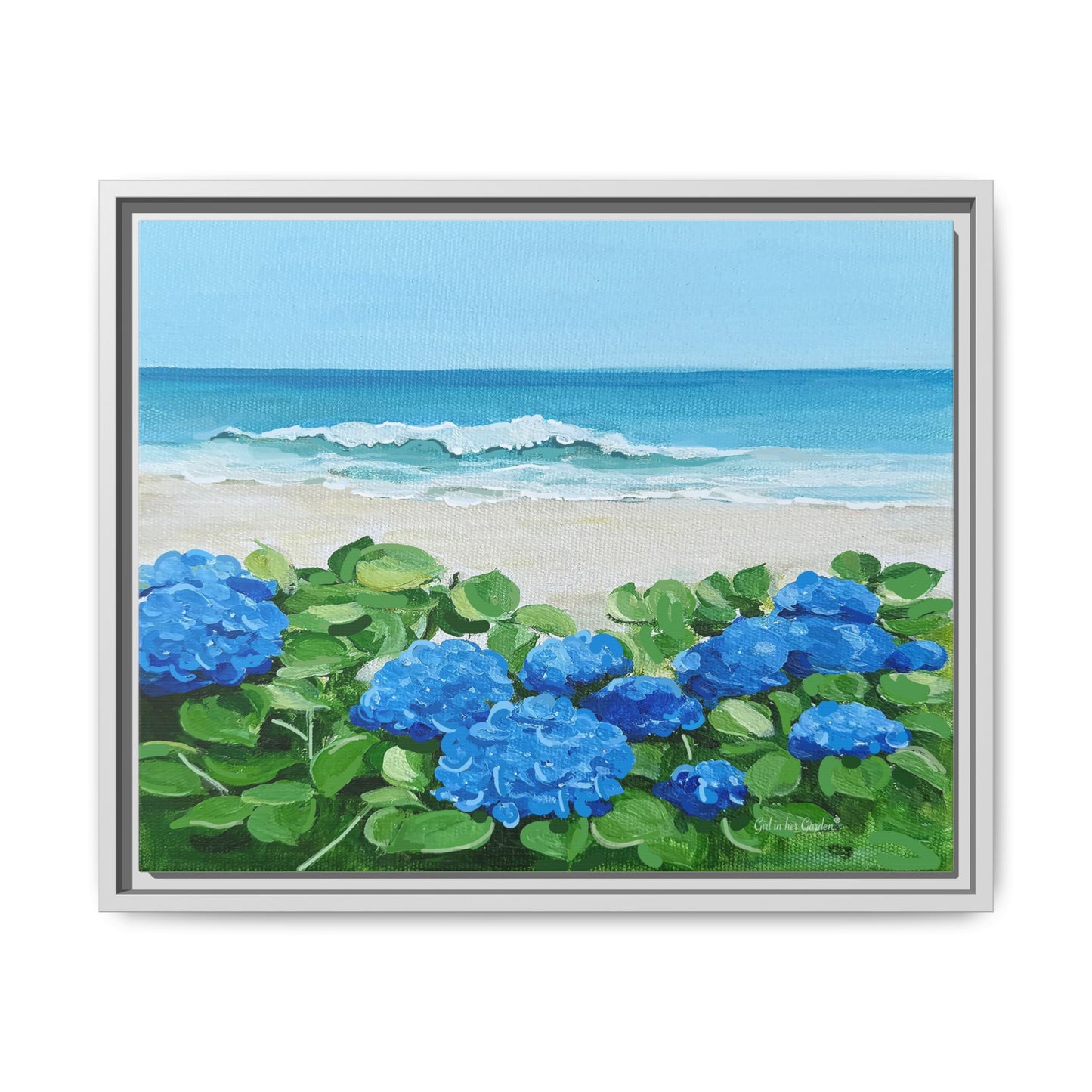 Blue Hydrangeas by the Beach