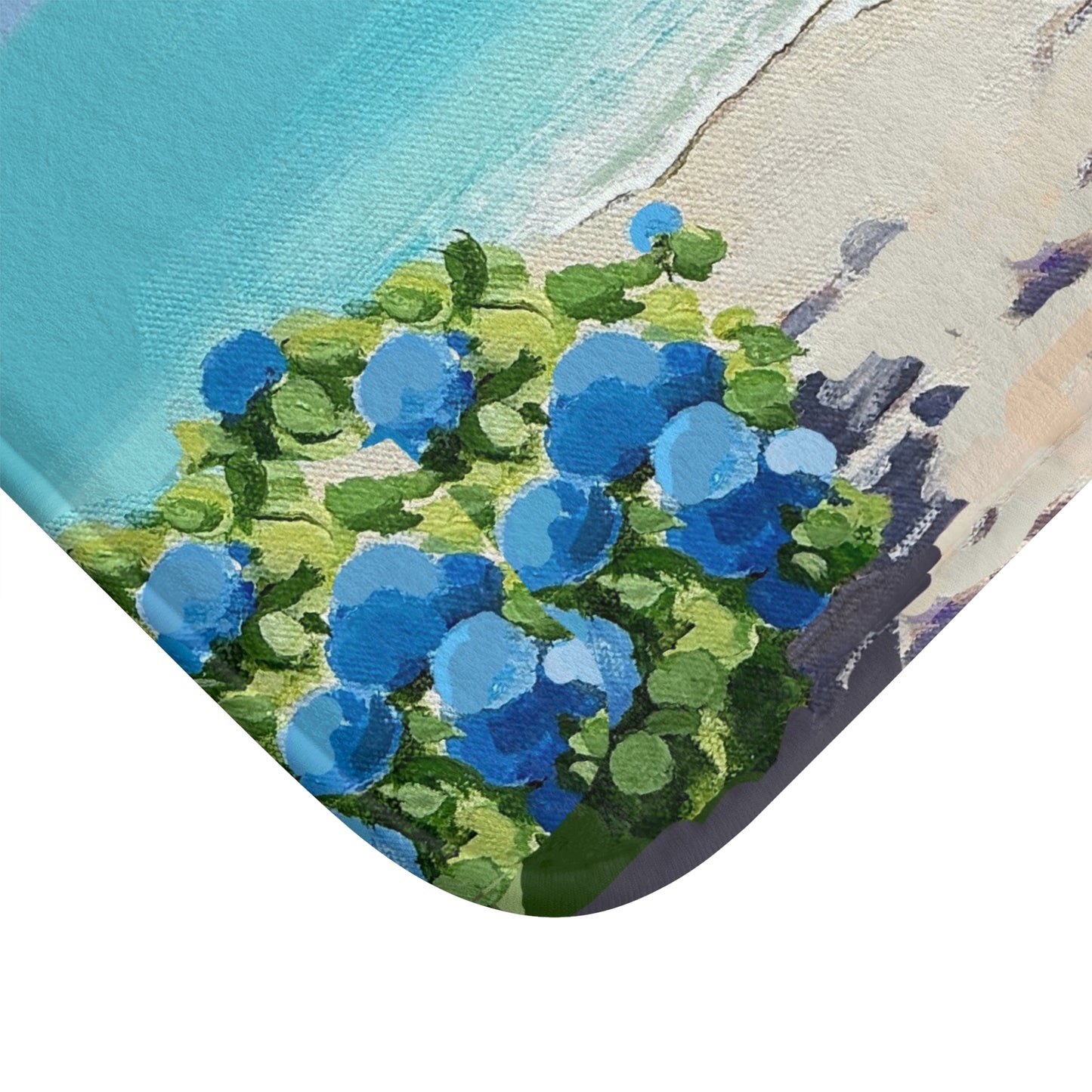 Kitchen & Bath Cushion Mat, Hydrangeas by the Sea