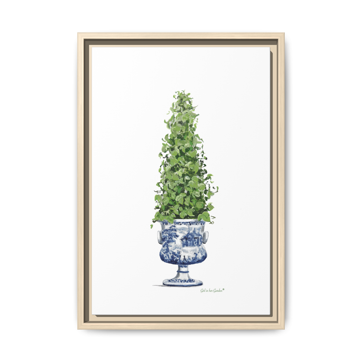 Chinoiserie Topiary Tree, Framed Canvas