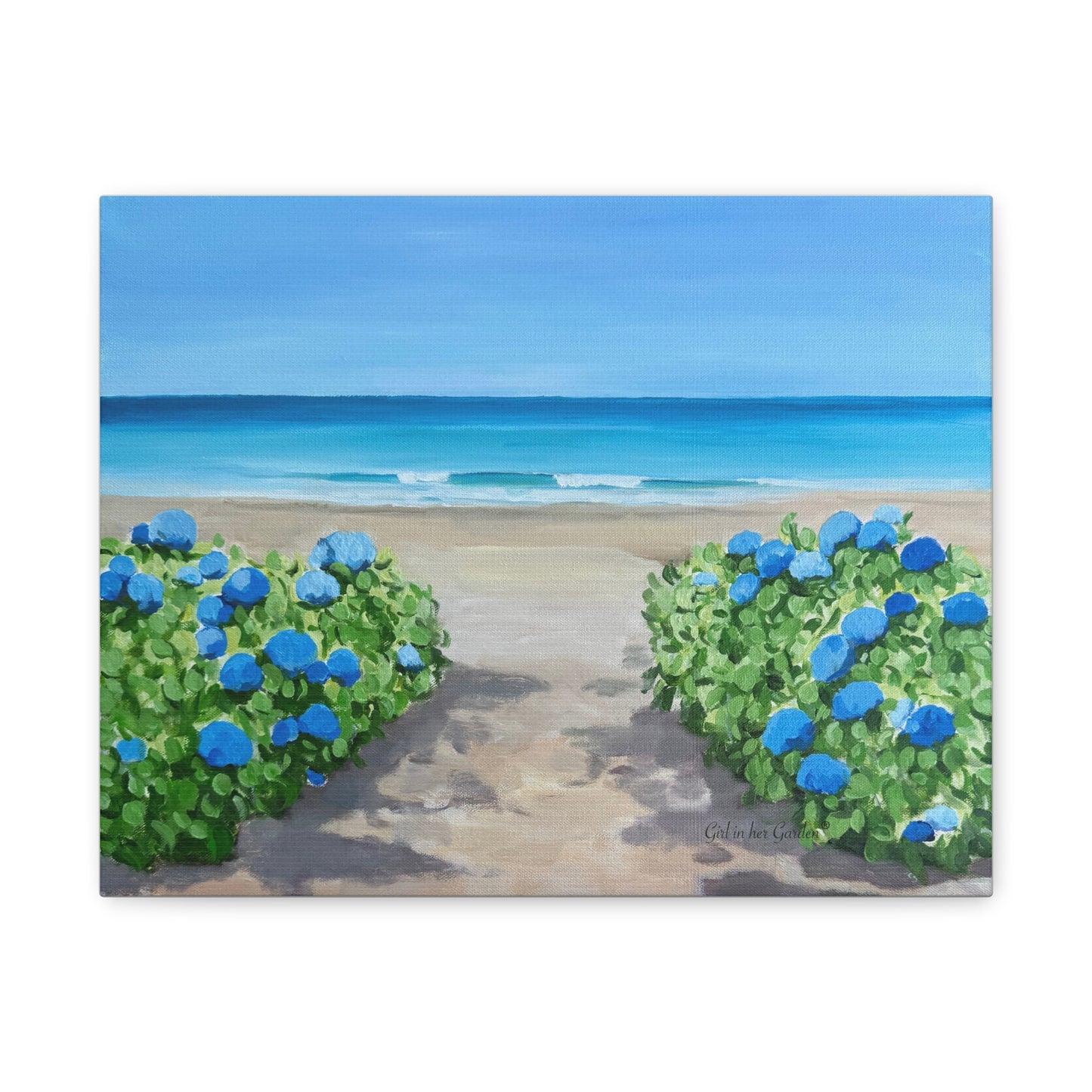 Hydrangeas on a the Beach, Unframed Poster or Canvas