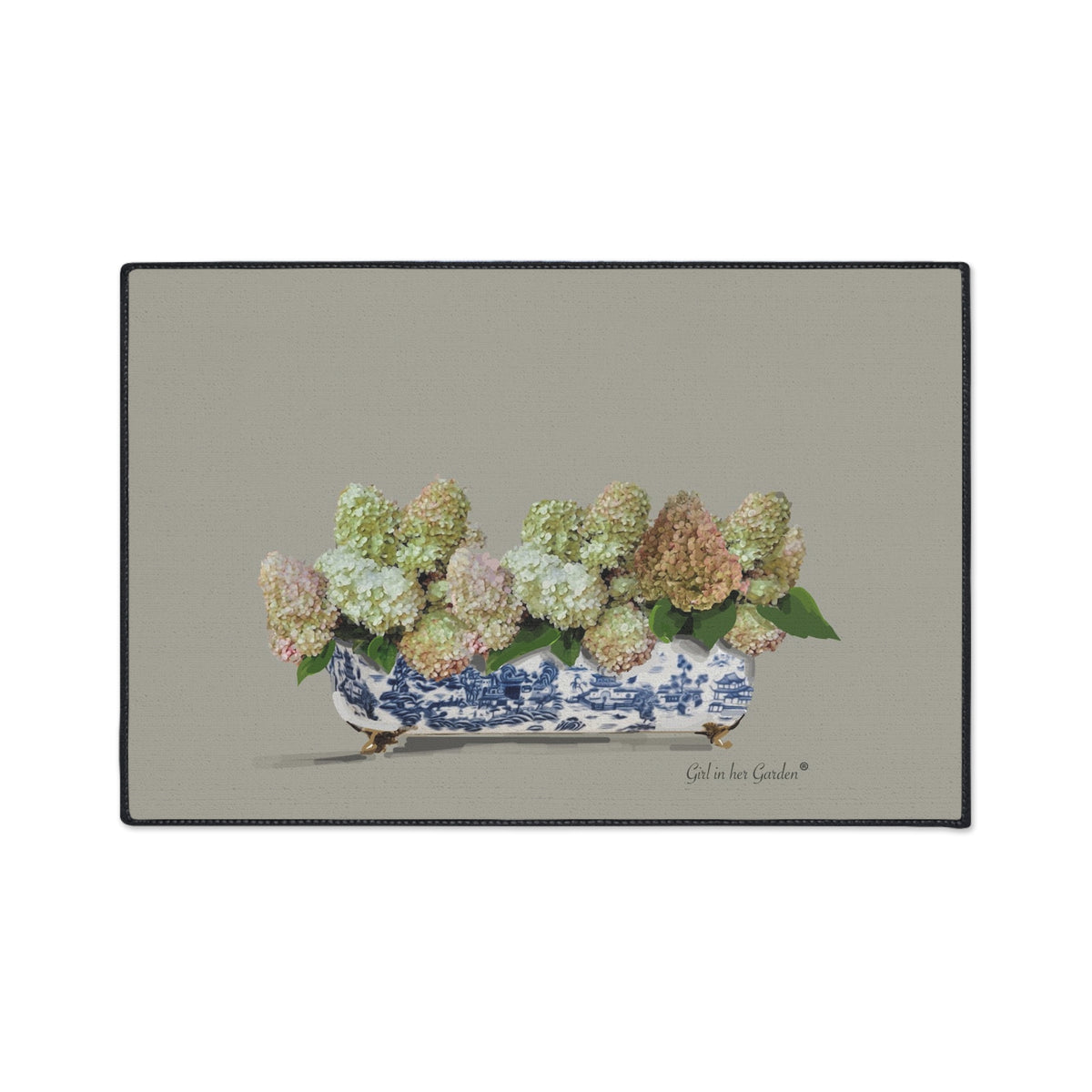 PeeGee Hydrangea Fall Planter Floor Mat