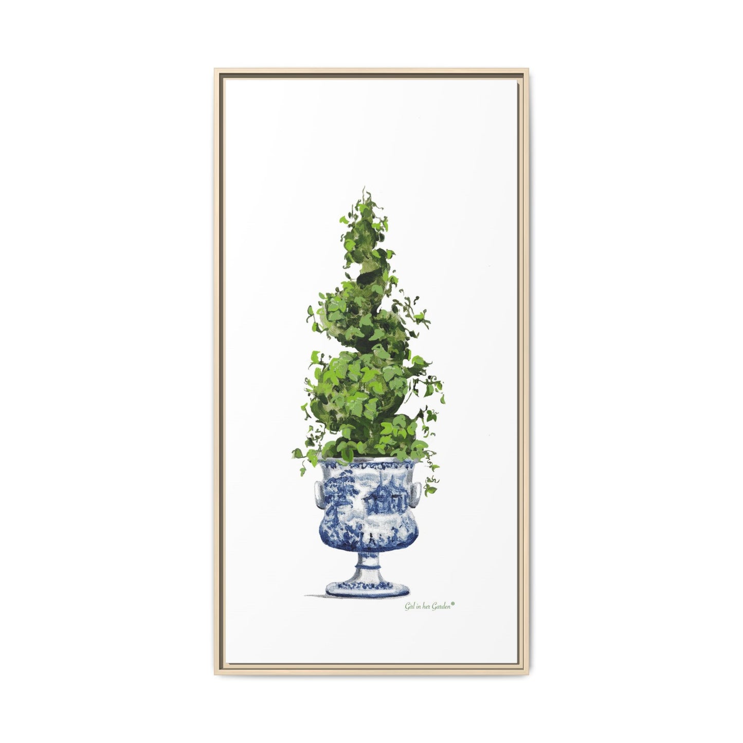 Topiary Spiral Tree, Framed Canvas