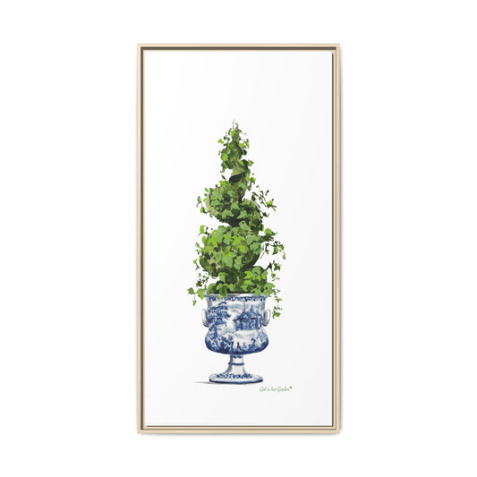 Topiary Spiral Tree, Framed Canvas