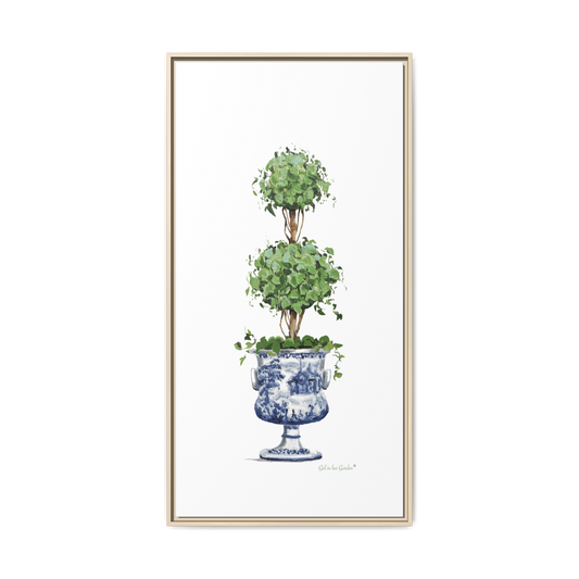 Double Topiary Tree, Framed Canvas