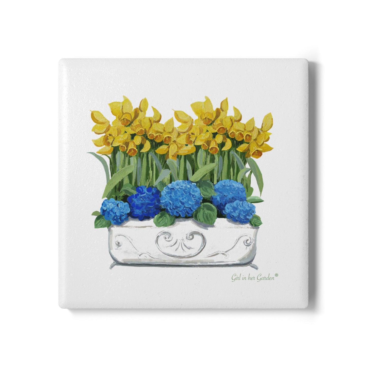 Floral Planter Ceramic Coaster