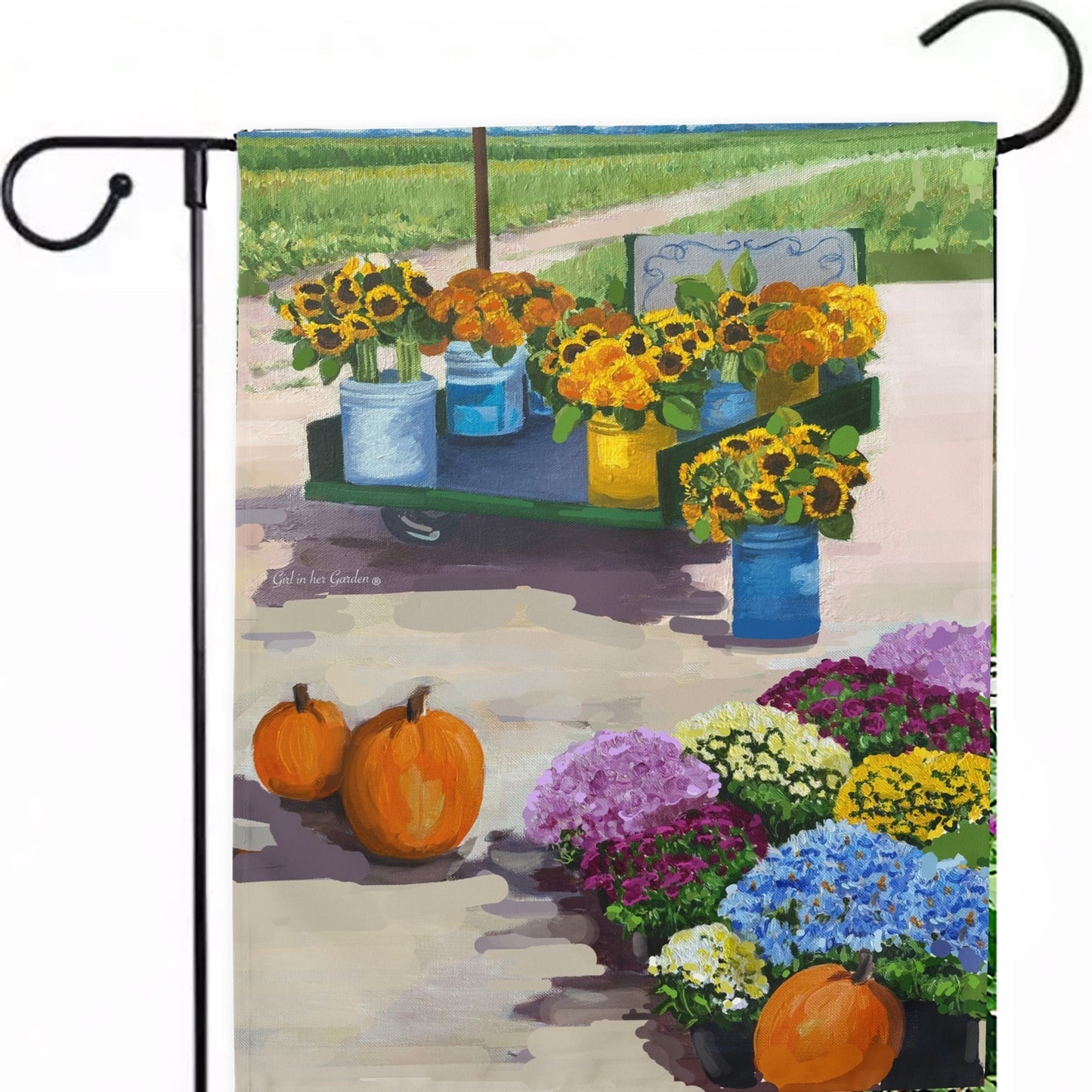 Painted Fall Farm House, Garden Flag