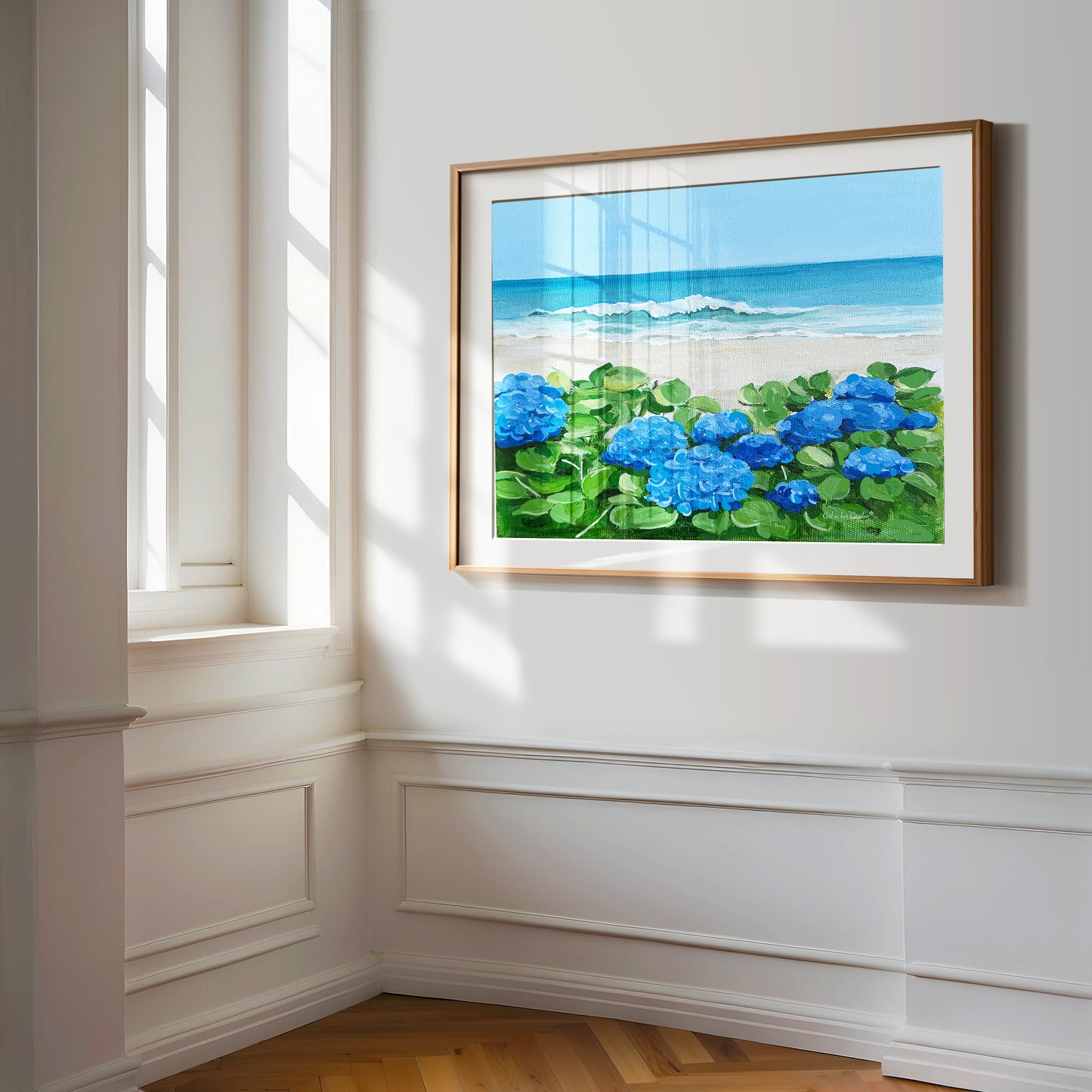 Blue Hydrangeas by the Beach