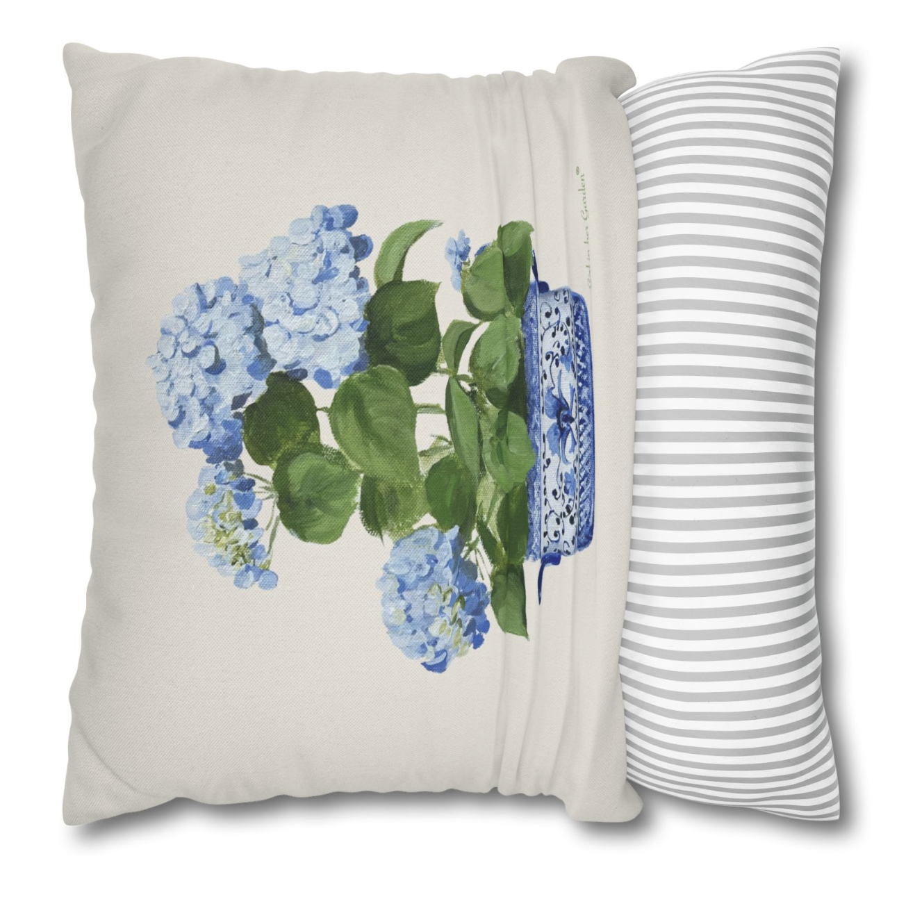 Blue Hydrangea Pillow, Pillow Cover