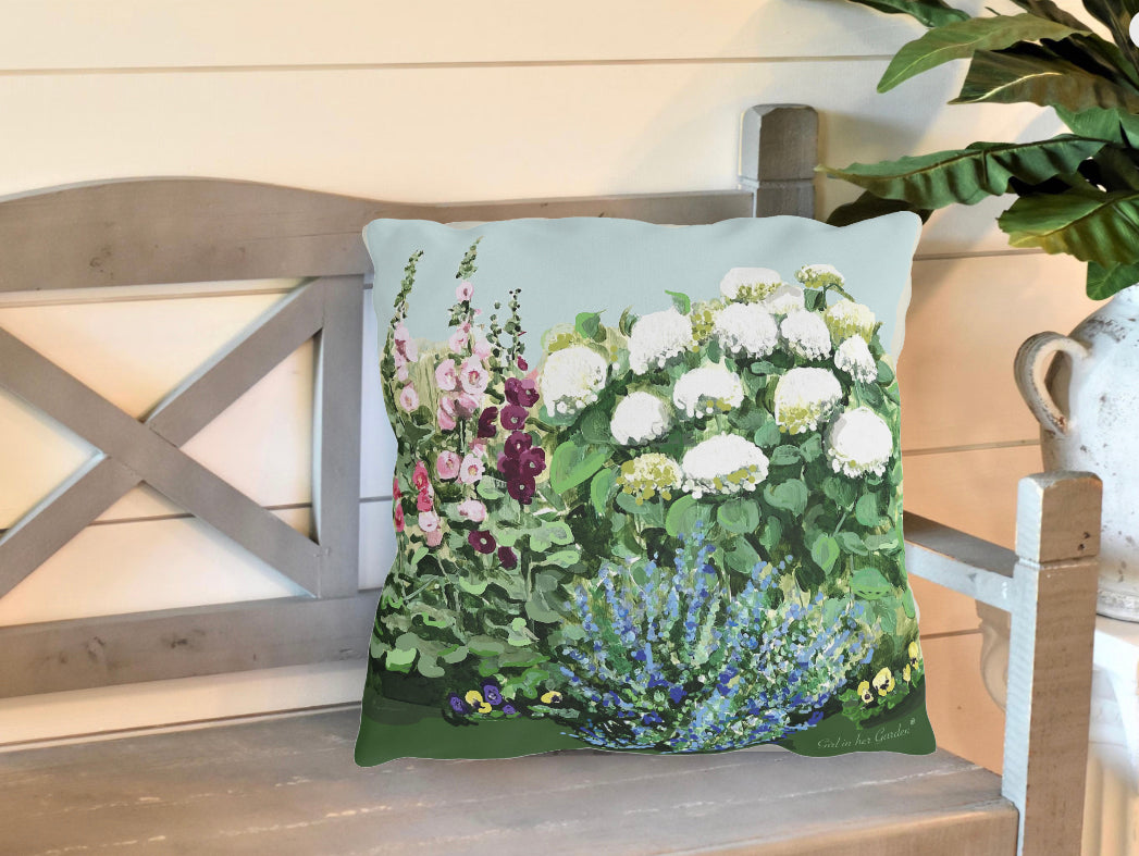 Hydrangea Garden Outdoor Pillows