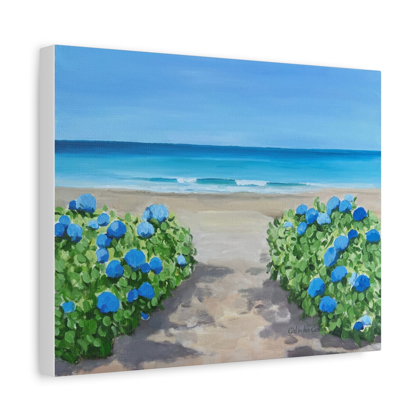 Hydrangeas on a the Beach, Unframed Poster or Canvas
