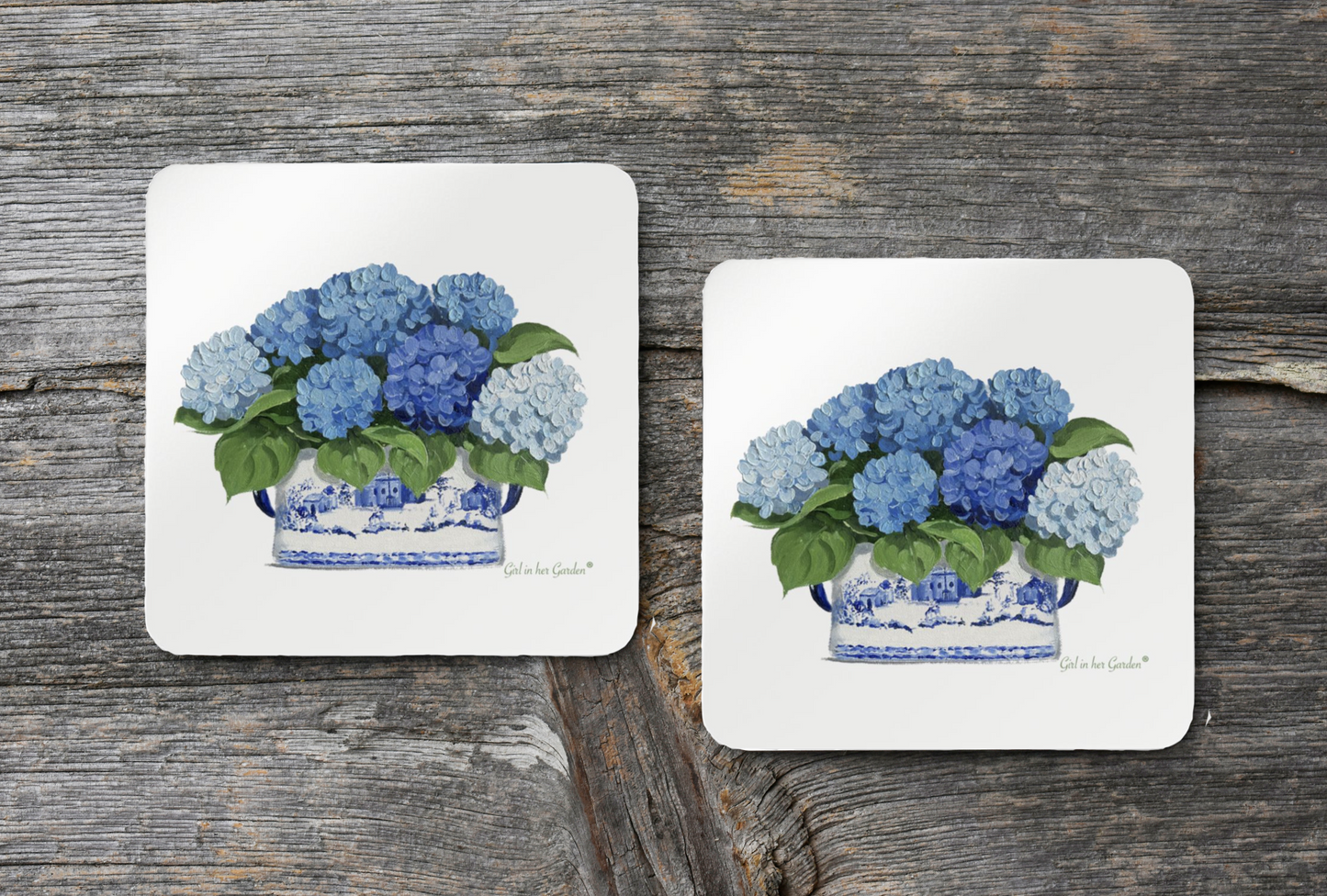 Hydrangea Floral Coaster Set
