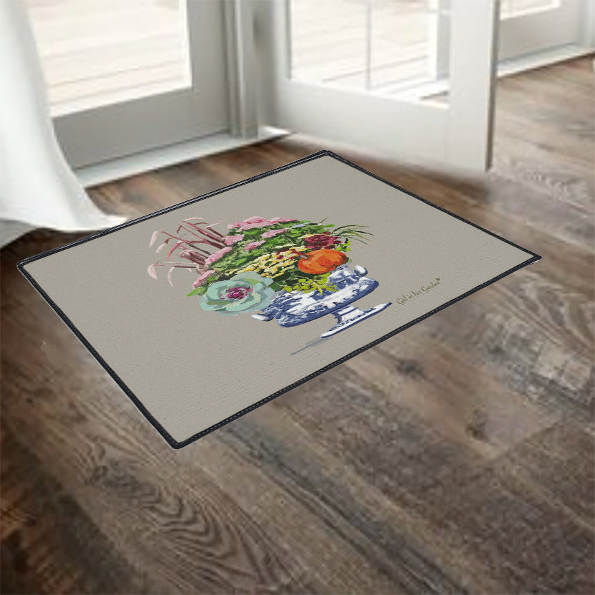 Beige Fall Planter Floor Mat