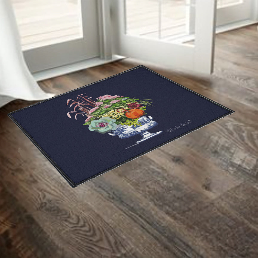 Navy Fall Planter Floor Mat