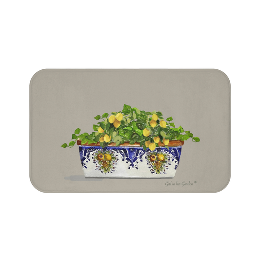 Beige Lemon Kitchen & Bath Cushion Mat