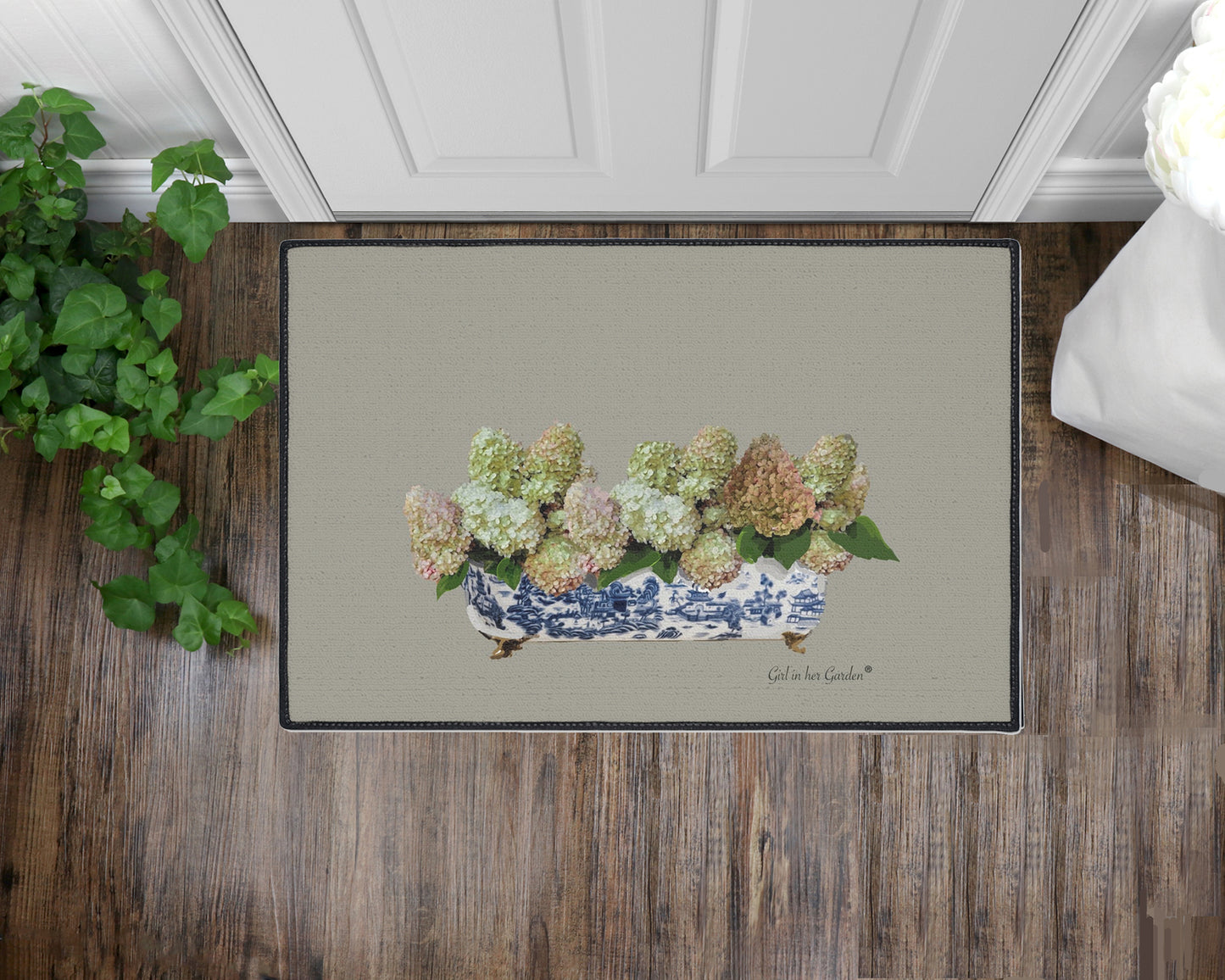 Peegee Hydrangea Fall Planter Floor Mat