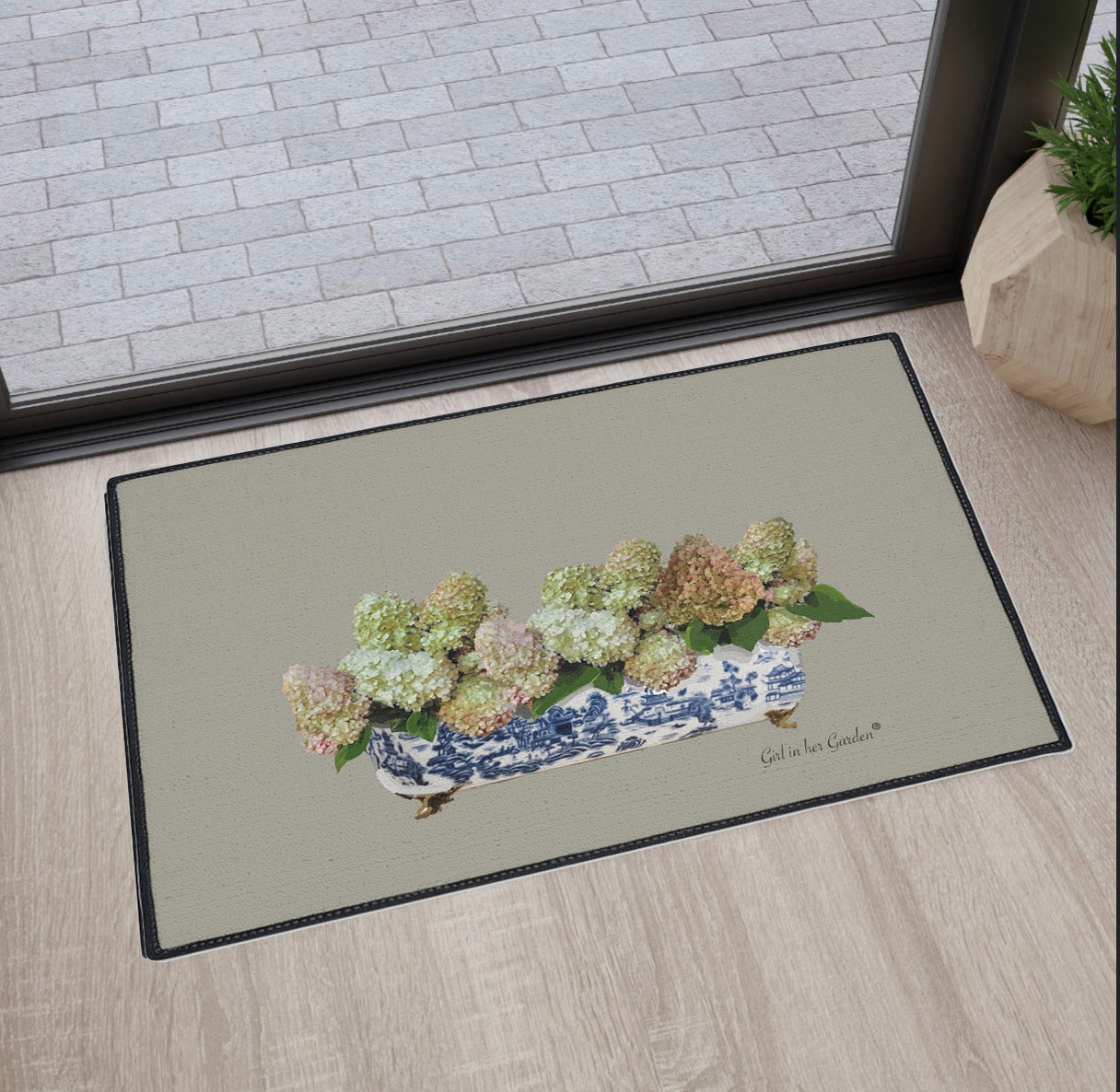 Peegee Hydrangea Fall Planter Floor Mat