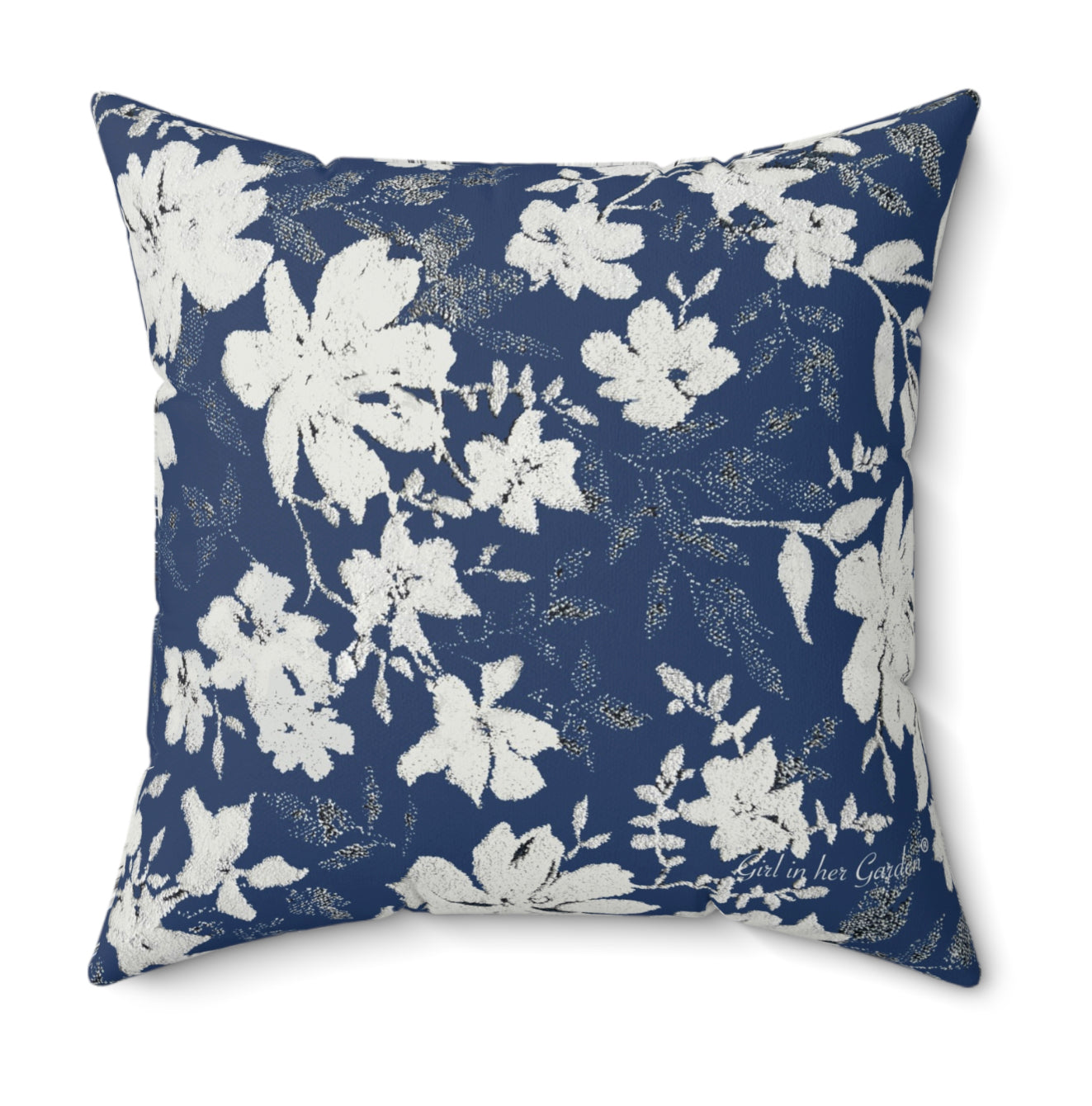 Blue Floral Botanical Pillow, Pillow Cover