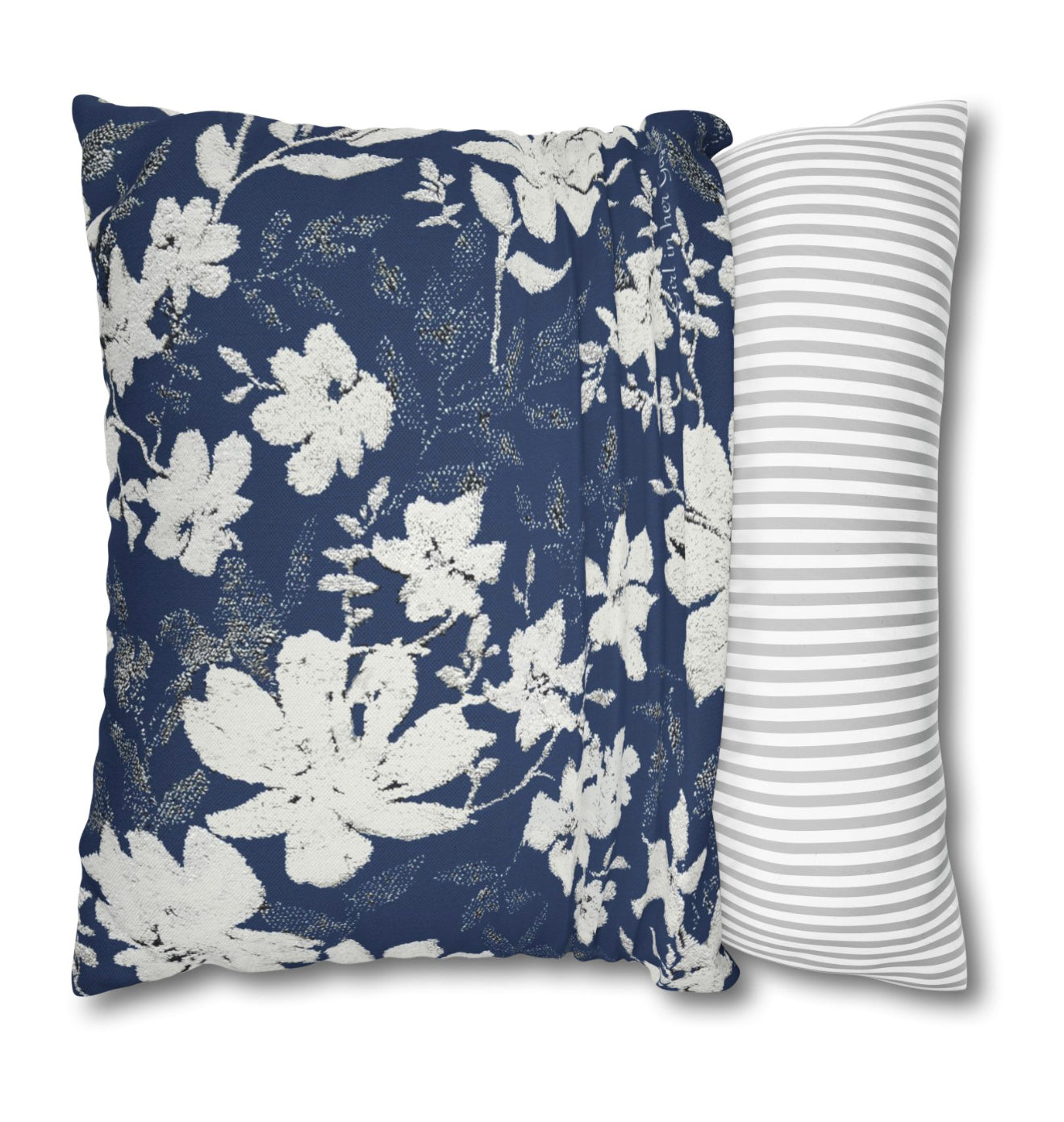 Blue Floral Botanical Pillow, Pillow Cover