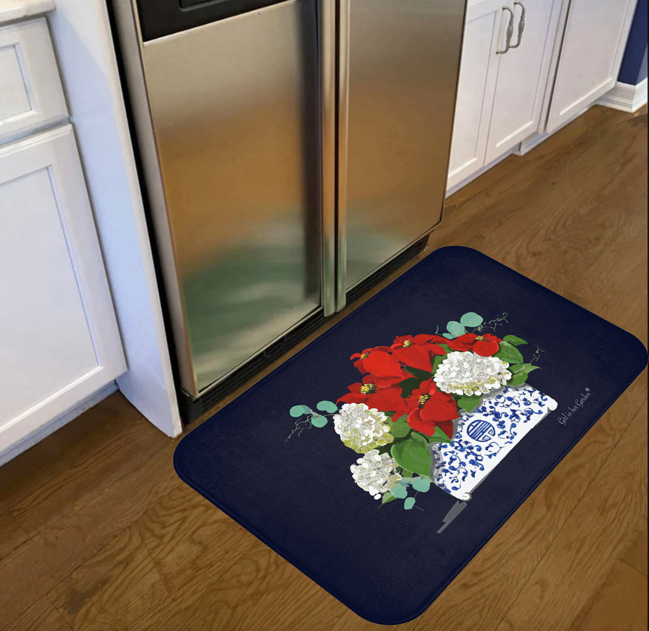 Navy Christmas Planter, Kitchen & Bath Cushion Mat